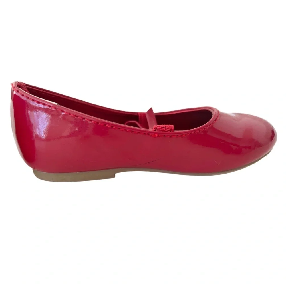 Gymboree Kids Red Glossy Ballet Flats with Bow Strap | Toddler Girl 7